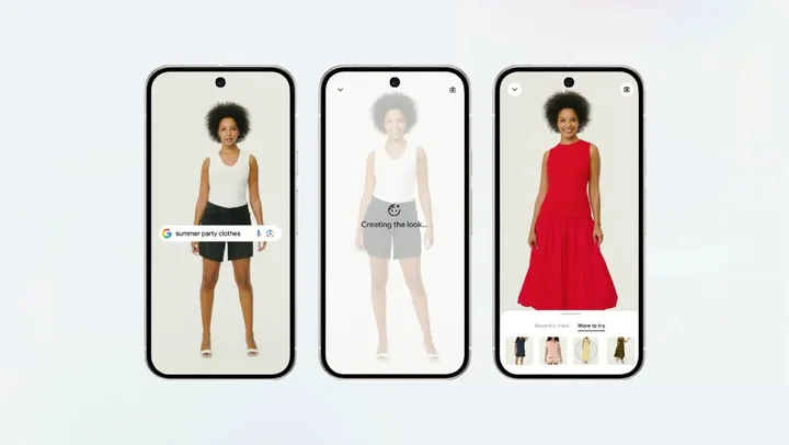 Google Shopping virtual try-on - from query through look generation to the result on a model